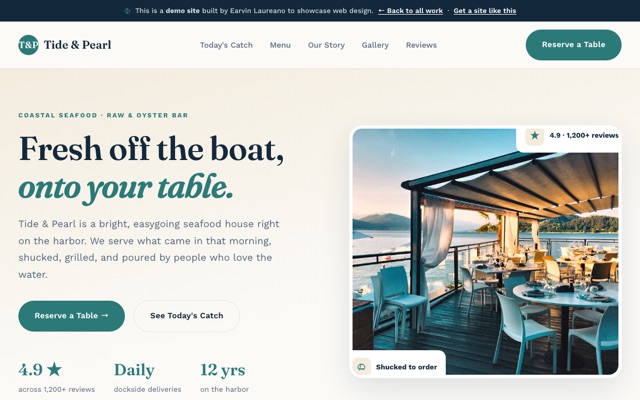 Coastal seafood restaurant